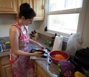 Action shot of me making coleslaw. This bad boy makes shredding cabbage quick!