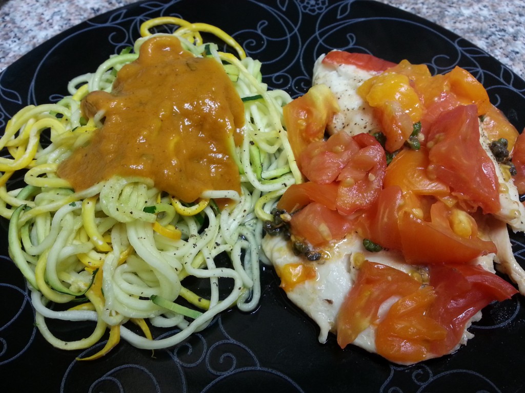 Heirloom tomato and marjoram tilapia