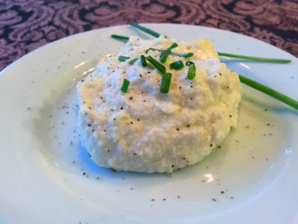 Cauliflower mash sour cream and chive