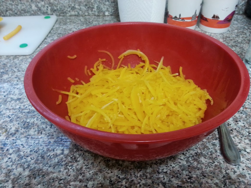 After - about a 1/3 reduction in butternut squash noodle size