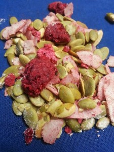 Pumpkin seed, coconut and raspberry Snack Pack Mix