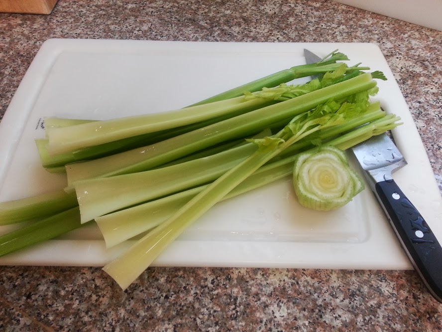 Look how gorgeous this celery is - the color, the white and green, you can just FEEL it crisp in your mouth.