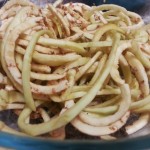 Raw eggplant noodles